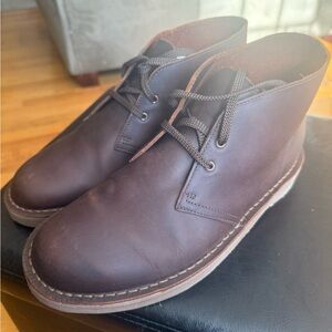 Clarks Originals Mens Bushacre 3 Chukka Boots Dark Brown Leather 9.5M Very Good!